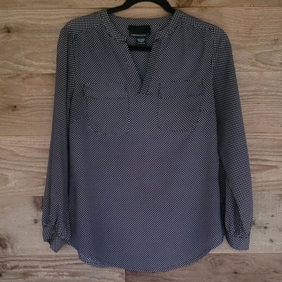 Cynthia Rowley Black with White Diamond Print Dress Shirt Size Small - Picture 1 of 4